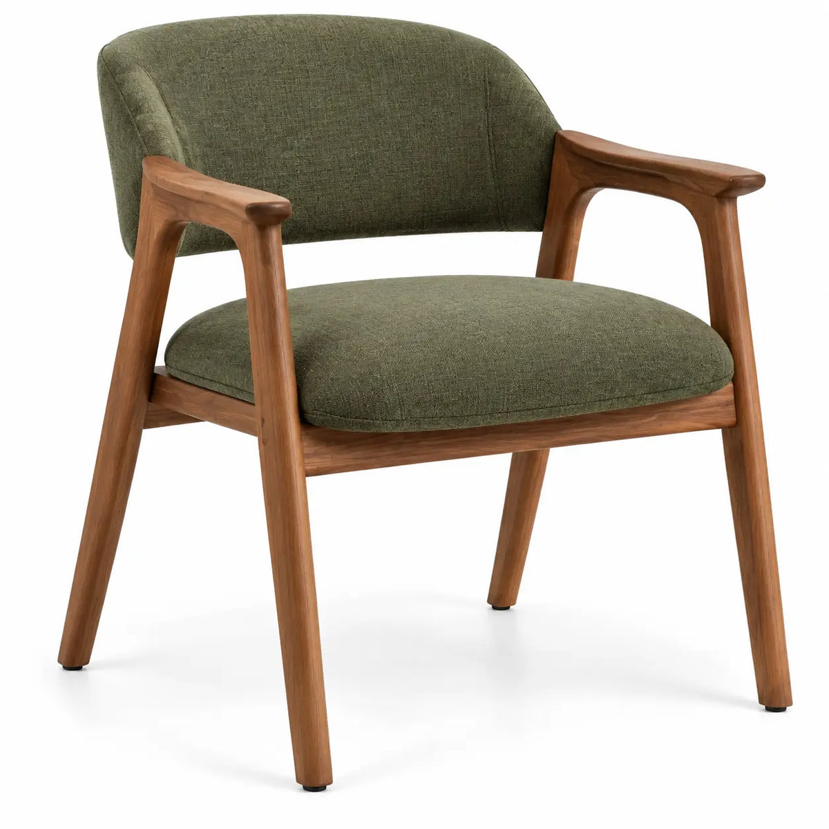 Silla con respaldo de contorno redondeado, verde y marr¨®n