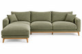 Sof¨¢ esquinero tapizado con patas elevadas, verde y marr¨®n