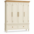 Armario de almacenamiento con formas arqueadas y cajones, blanco y marr¨®n
