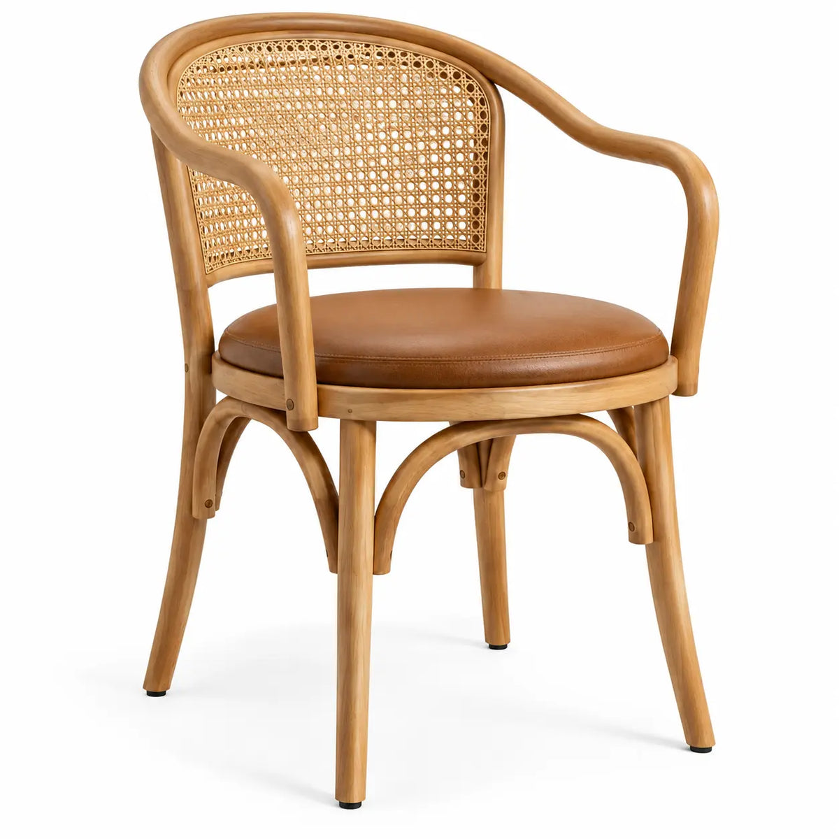 Silla con respaldo con detalles de entramado, marr¨®n